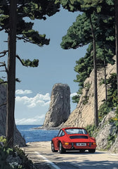 Classic 911 Alpine Drive Vintage Canvas Wall Art Poster