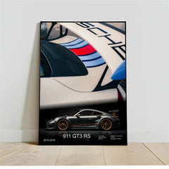 Pop Turbo super luxury sports car Poster Aesthetic 911 GT3 RS Wheels Canvas Print For Wall Art Mural Home Garage Room Decor