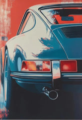 Retro Muscle Car Canvas Poster, Vintage Classic Auto Wall Art