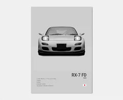 Black & White JDM Supercar Canvas Wall Art Poster – R34 & 240SX