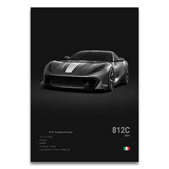 SF90 812C Canvas Wall Art Print Poster F50 F40 F80 Sports Car Decoration Painting Modern Home Decoration Painting Car Lover Gift