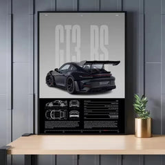 German GT3 RS Luxury Supercar Canvas Print Wall Poster