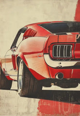 Retro Muscle Car Canvas Poster, Vintage Classic Auto Wall Art