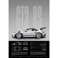 German GT3 RS Luxury Supercar Canvas Print Wall Poster