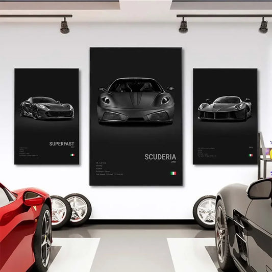 Luxury Italian Supercar Canvas Print for Garage Wall Decor