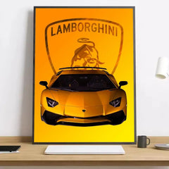 Modern Supercar Lamborghini Wall Art Painting Calligraphy Canvas Poster: Crease Free Waterproof Durable All Space Wall Decor