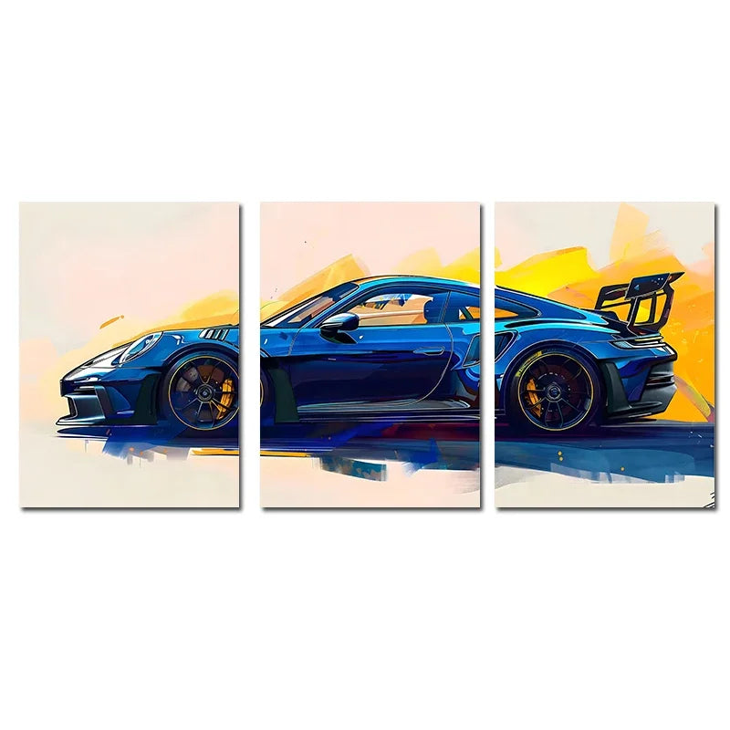 3 Piece Supercar Canvas Poster | Unique Wall Art