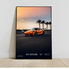 Pop Turbo super luxury sports car Poster Aesthetic 911 GT3 RS Wheels Canvas Print For Wall Art Mural Home Garage Room Decor