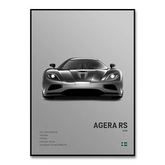Famous Cars JESKO Canvas Wall Art Print Poster AGERA RS Decorative Mural Modern Home Decor Birthday Gift Unframed