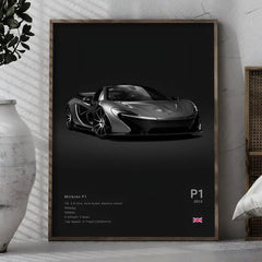 Black M-McLaren Supercar SENNA Poster Room Wall Art Decor Waterproof Stickers For Home Bar Bedroom Decoration
