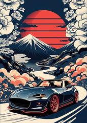 80s Retro Car Japanese Landscape Poster GTR Luxury Cars Canvas Painting HD Print Wall Art Picture Living Room Bedroom Decor