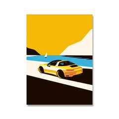 1pc Classic 911 Car Poster Scandinavian Retro Trend Car Wall Art Red Yellow Green White Canvas Painting Home Living Room Deco