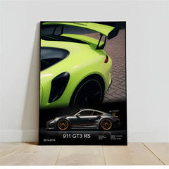 Pop Turbo super luxury sports car Poster Aesthetic 911 GT3 RS Wheels Canvas Print For Wall Art Mural Home Garage Room Decor