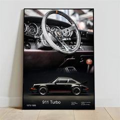 Pop Turbo super luxury sports car Poster Aesthetic 911 GT3 RS Wheels Canvas Print For Wall Art Mural Home Garage Room Decor