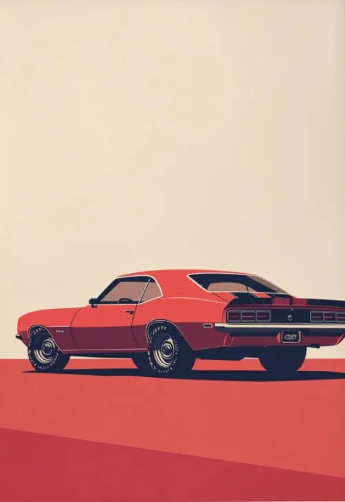 Retro Muscle Car Poster | Vintage Automotive Wall Art