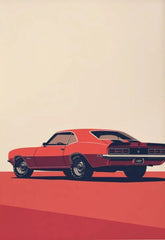Retro Muscle Car Canvas Poster, Vintage Classic Auto Wall Art