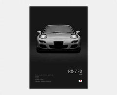 Black & White JDM Supercar Canvas Wall Art Poster – R34 & 240SX