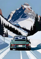 Classic 911 Alpine Drive Vintage Canvas Wall Art Poster