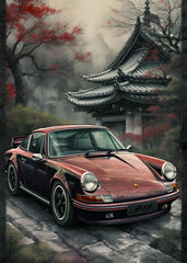80S Japan Tokyo Neon Scenery JDM Cars Poster Aesthetics 911 Speed Cars Fuji Sakura Canvas Print Wall Art Home Fans Room Decor