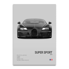 Supercar Canvas Poster, Modern Wall Art for Car Lovers