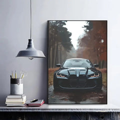 Black Car Poster, Modern Minimalist Wall Art Print Decor