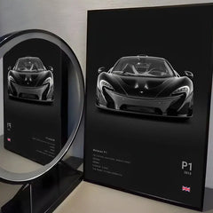 Black M-McLaren Supercar SENNA Poster Room Wall Art Decor Waterproof Stickers For Home Bar Bedroom Decoration