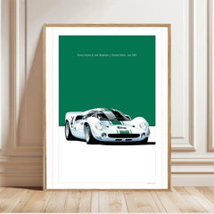 Modern Racing Car Canvas Poster Minimalist Motorsport Wall Art