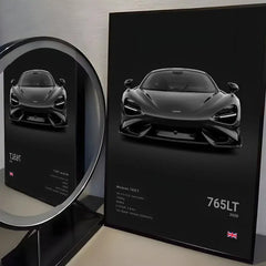 Black M-McLaren Supercar SENNA Poster Room Wall Art Decor Waterproof Stickers For Home Bar Bedroom Decoration