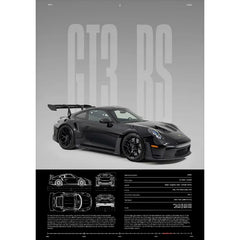 German GT3 RS Luxury Supercar Canvas Print Wall Poster