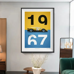 Retro Motorsport Poster , 911 & F1 Racing Canvas Wall Art