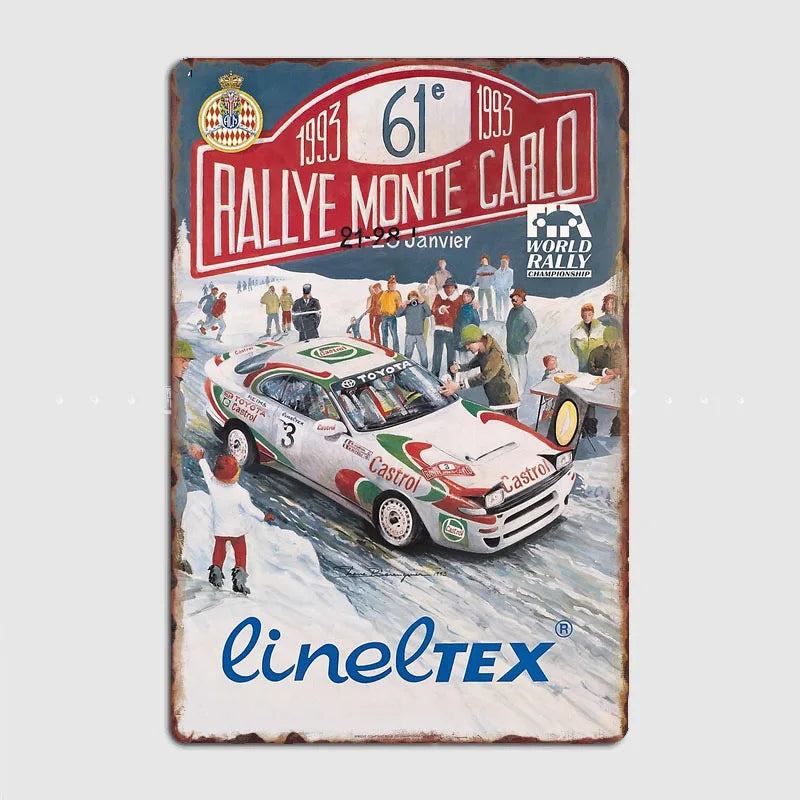 Monte Carlo Rally retro Race Car Metal Poster Sign Garage Club Vintage Bar Wall Posters Room Decoration Home Decor