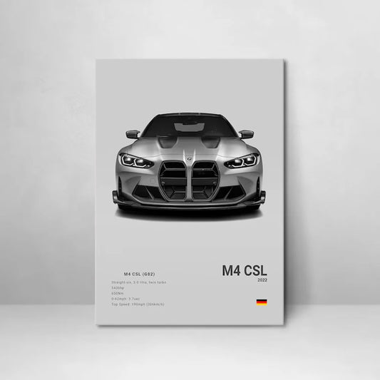 BMW G80 M3C & E39 M5 Sports Car Canvas Wall Art Poster