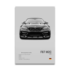 G80 M3C E39 M5 Car Canvas Wall Art Print Poster M5 CS G87 M2 Sports Car Decorative Painting Modern Home Decor Gift Unframed