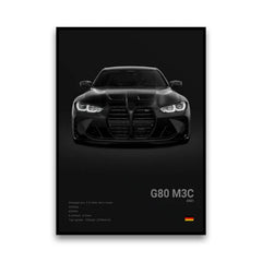 2-A1 Famous Cars G80 M3C Canvas Wall Art Print Poster E30 M3 Z8 Decorative Mural Modern Home Decor Birthday Gift Unframed