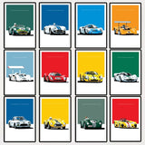 Modern Racing Car Canvas Poster Minimalist Motorsport Wall Art