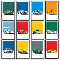 Modern Racing Car Canvas Poster Minimalist Motorsport Wall Art