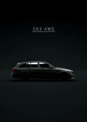 World Famous Car Series Black Canvas Wall Art Poster
