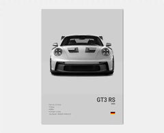 Pop Black And White German Luxury Sports Car Poster Wall Art 911 GT3 RS Turbo HD Oil On Canvas Print Garage Living Room Decor