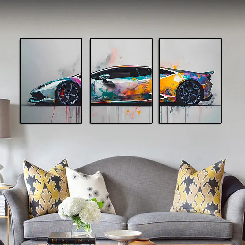 3 Piece Supercar Canvas Poster | Unique Wall Art