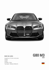 BMW M3 CSL Canvas Poster, Modern Car Wall Art Unframed