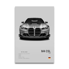 G80 M3C E39 M5 Car Canvas Wall Art Print Poster M5 CS G87 M2 Sports Car Decorative Painting Modern Home Decor Gift Unframed