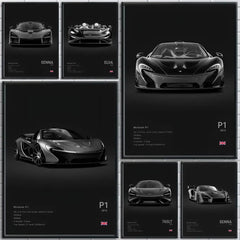 Black M-McLaren Supercar SENNA Poster Room Wall Art Decor Waterproof Stickers For Home Bar Bedroom Decoration