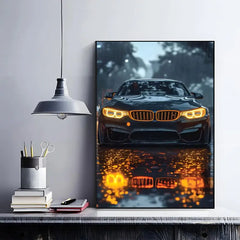 Black Car Poster, Modern Minimalist Wall Art Print Decor