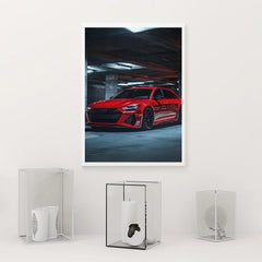 German Audi Sports Car Poster, Premium Canvas Wall Decor