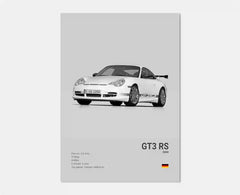 Pop Black And White German Luxury Sports Car Poster Wall Art 911 GT3 RS Turbo HD Oil On Canvas Print Garage Living Room Decor